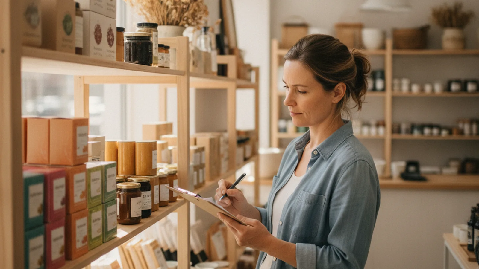 Small business owner reviewing a seasonal cash flow forecast chart