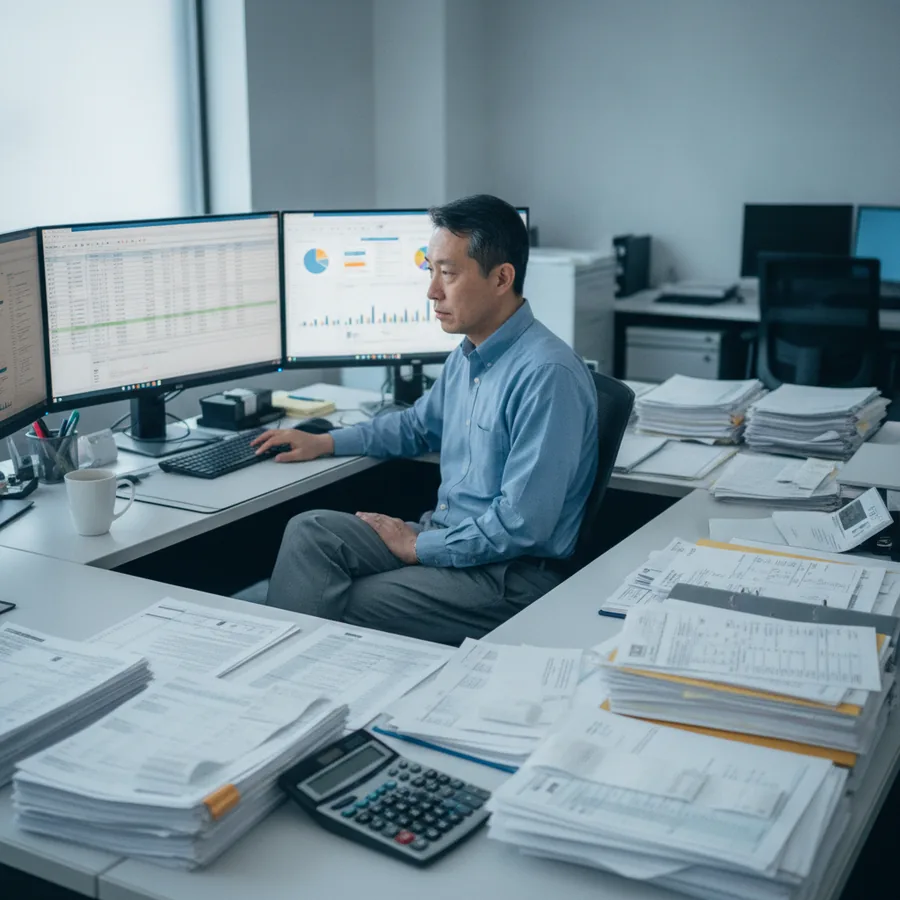 Accounting firm owner in a modern office