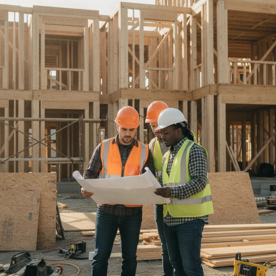 Construction company owner at a job site