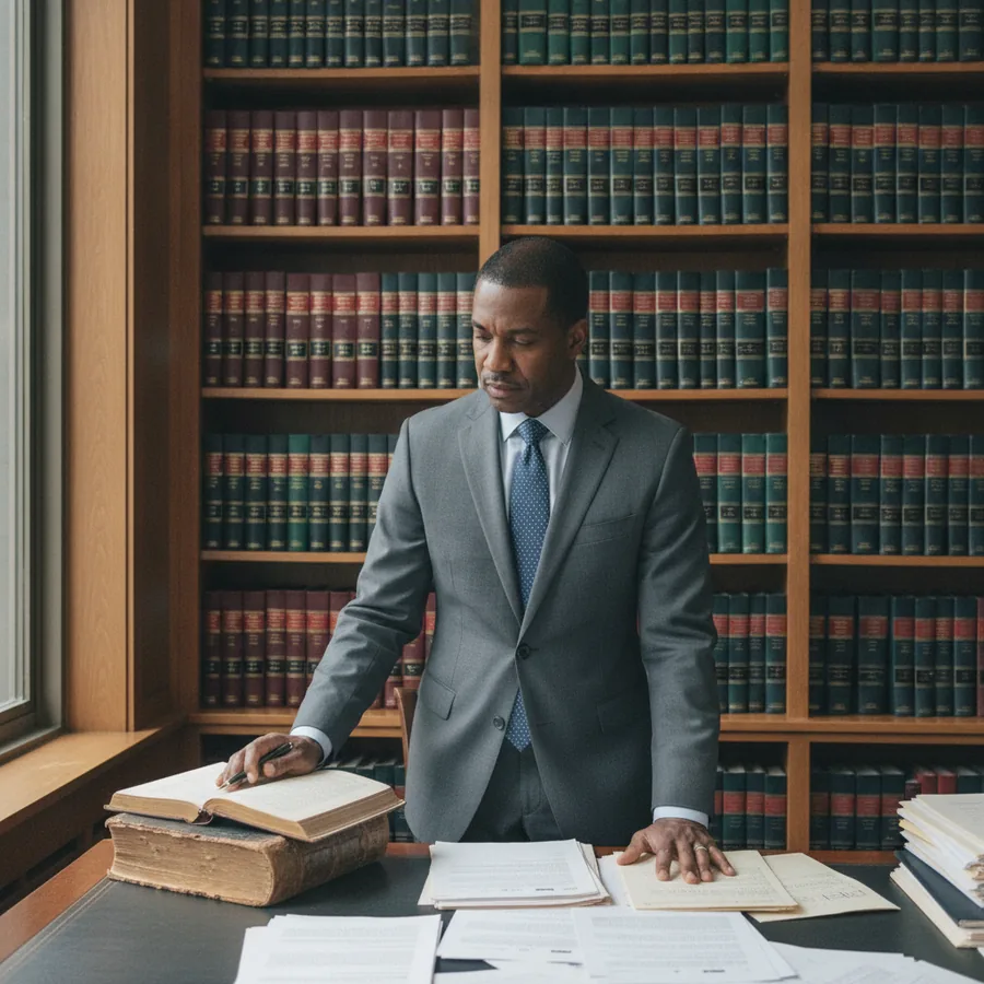 Law firm owner in a modern office