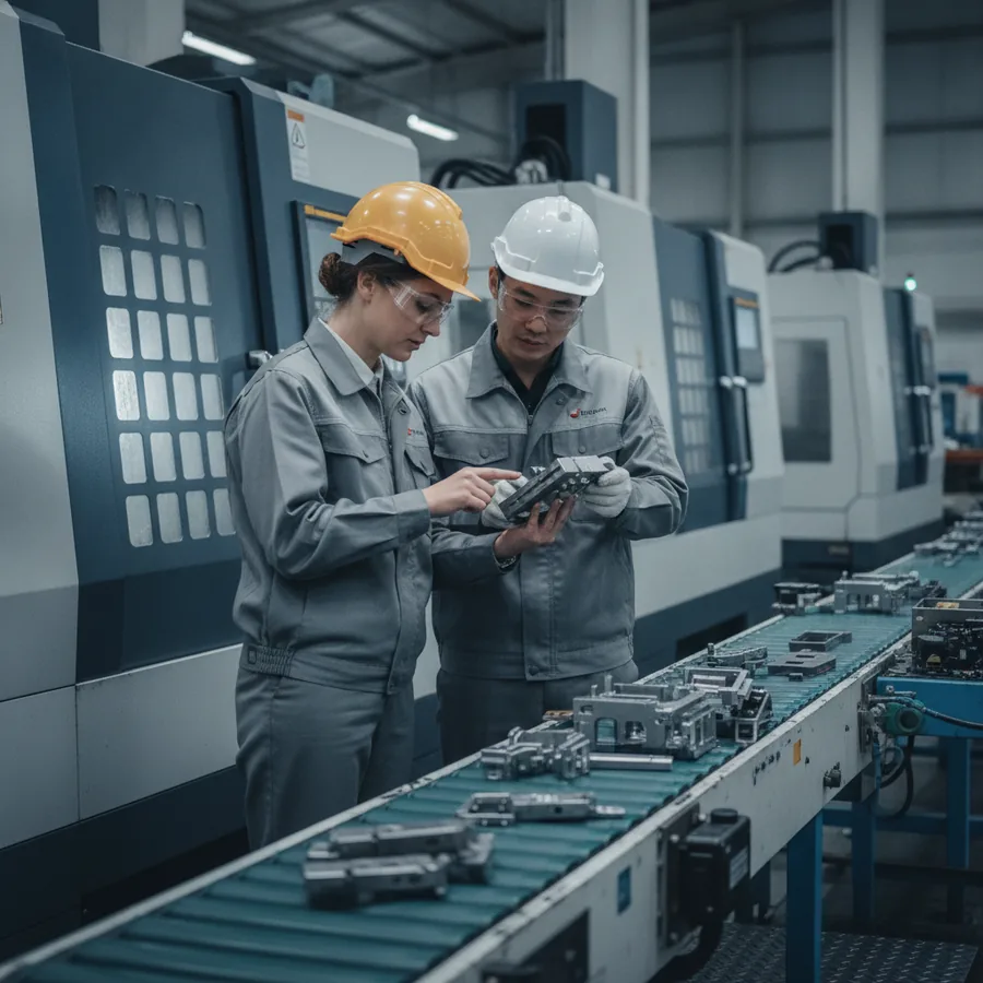 Manufacturing company owner on the factory floor