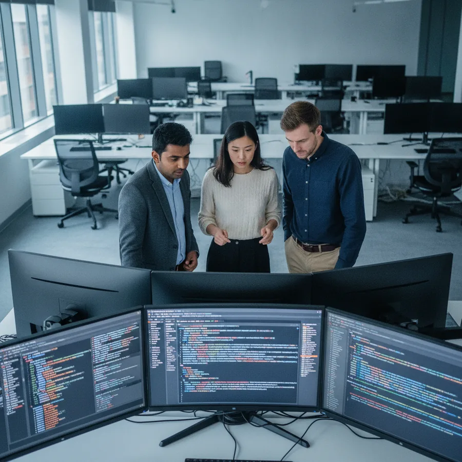 Technology company founder in a modern office