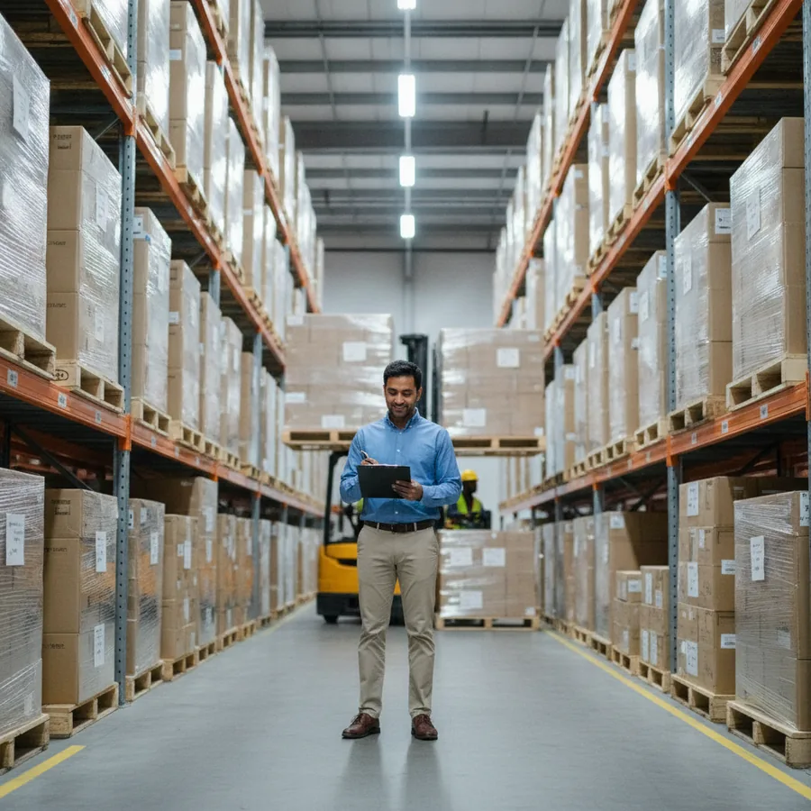 Wholesale distribution owner in a warehouse